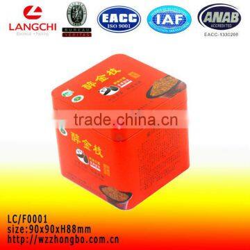 Good quality branded embossed square tin boxes for sale