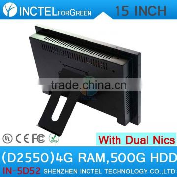 Tochscreen all in one computer desktop pc with 5 wire Gtouch 15 inch LED touch 4G RAM 500G HDD