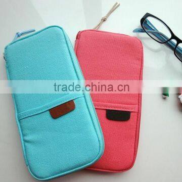 New Design Travel Multifunction Leather Wallet Card Holder with Zipper