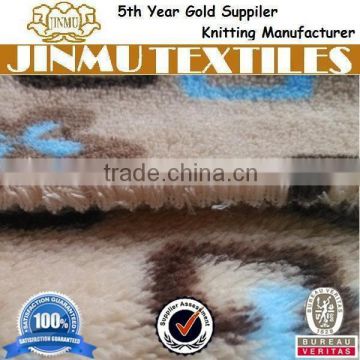 JINMU textiles Soft Feeling Flower Printed Coral Fleece Blanket Fabric
