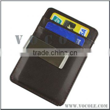 fashion festival gift genuine leather money clip wallet with card holder
