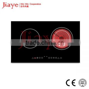 Sensor touch control built in electric 2 burner induction+ceramic hob JY-ICD2002