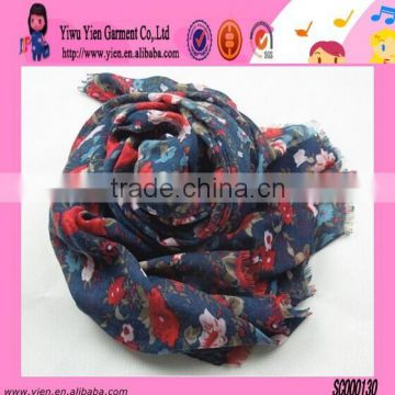 Fashion Colorful Flower Printed Warm Scarf Wholesale Winter Hot Sale Low Price Scarf Pashmina For Women