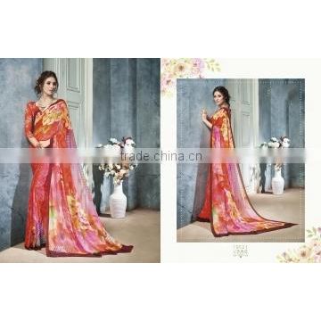 Ethnic Georgette Multi Colored Saree/best Georgette sarees online shopping