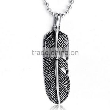 Urope and the United States men's accessories new stainless steel pendant feather restoring ancient pendant