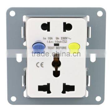 Safety wall outlets 220v 10a automatic circuit breaker european socket outlet