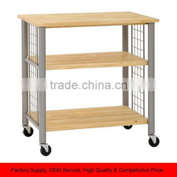 Kitchen Table Trolley Storage Unit - Wood and Metal