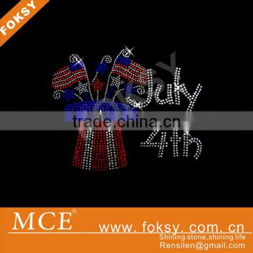4th of july flag hot fix rhinestone transfer motif - FOKSY