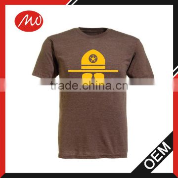 Men's gold print polyester boat neck t shirts