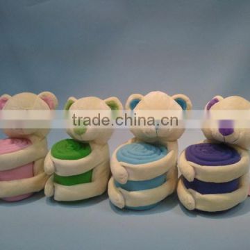2014best selling made in China kids fleece blanket animal shape