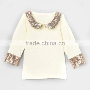 Fall Sequin Shirts Girl Birthday Outfit Sparkle Long Sleeves Shirts Wholesales