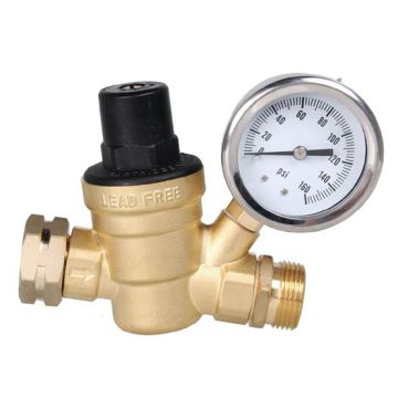 2018 Hot Sell Adjustable Brass Water Pressure Regulator With Gauges