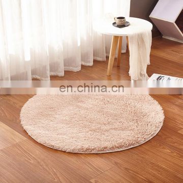 Household modern bedroom shag pile sponge back carpet round rug