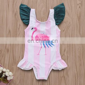 2019 Girls flamingo swimwear beach kids whale print one-piece polka dot swimsuit baby swimming clothes girls Swimwear