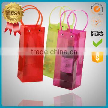 Wholesale Promotional Colorful PVC Beer Bottle Cooler Bag Plastic Pvc Ice Wine Bag