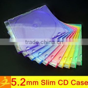 color/clear/black slim single 5.2mm PS stylish cd case