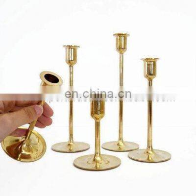 gold plated metal candle holder