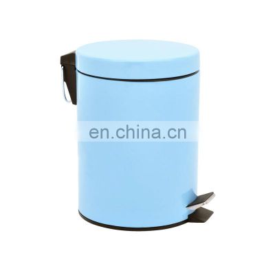 Hot sale round colorful luxury 3L 5L pedal bin with soft close