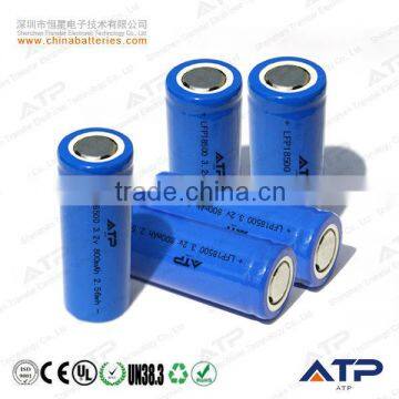 High-quality 800mah ifr18500 / 800mah 18500 lifepo4 battery 3.2v / 18500 rechargeable lifepo4 battery 3.2v 800mah