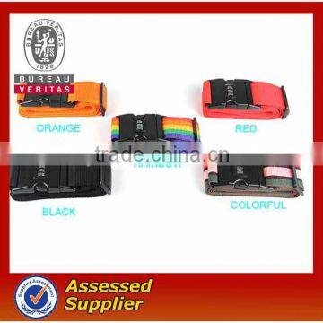 customized colorful luggage belt with code lock