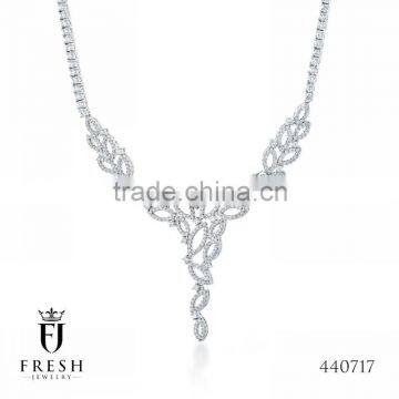 Fashion 925 Sterling Silver Necklace - 440717 , Wholesale Silver Jewellery, Silver Jewellery Manufacturer, CZ Cubic Zircon AAA