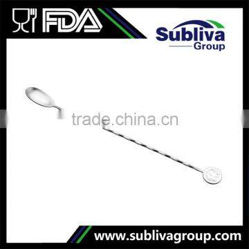 Manufacturer 346mm Stainless Steel 304 Flat Disc Twisted Bar Spoon