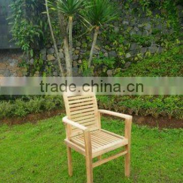 Horison Stacking Chair in KD made of teak wood for garden and outdoor furnture