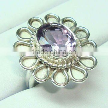 Natural amethyst gemstone ring 925 sterling silver