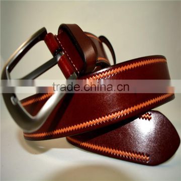 High quality genuine cowhide leather with indentation men's belts