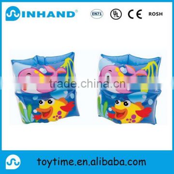 pvc Yes inflatable armbands with logo printing, baby swimming rings