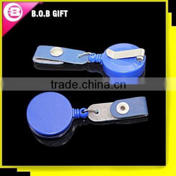 2015 cheap customer retractable id leather badge holder