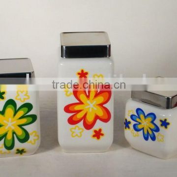 3pc porcelain storage canister set