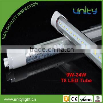 Hot Sell CE RoHS Approval PC Cover SMD2835 T8 LED Tube 18w