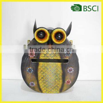 Metal owl mailbox wall decor for outdoor