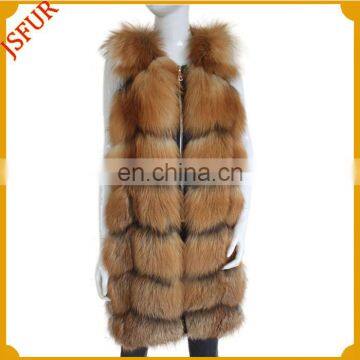 Women Long Style Fur Vest Raccoon Fur Waistcoat