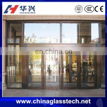 CE certified toughened glass aluminum frame shop front door