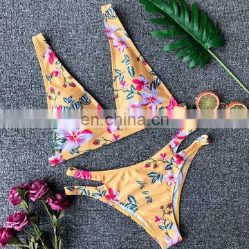 Printed Women Bikini Swimsuit Push Up Biquini maillot de bain Flower Printed Swimwear Girls Bathing Suit Banadores Mujer Trikini