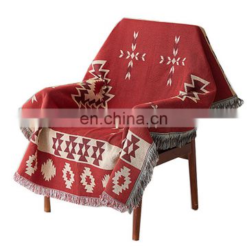 Nordic single double simple sofa towel napping blanket air conditioning knit cotton sofa blanket