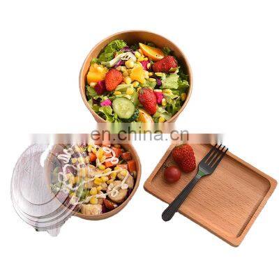 Biodegradable Kraft paper food packaging salad bowl