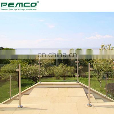 Factory Prices Modern Design Decorative Indoor Stainless Steel Railing Tempered Glass Railing