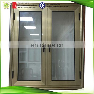 grey aluminum cladding insulation film glass casement window