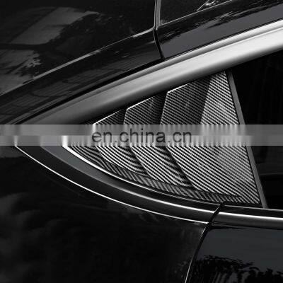 Car Accessories Quarter Side Window Scoop Louvers Cover Vents Abs 2pcs For Tesla Model Y