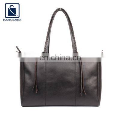 Exporting Finest Quality Shiny Silver Fittings Zipper Closure Type Cotton Lining Material Genuine Leather Women Handbag
