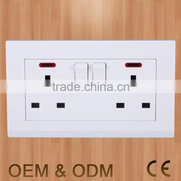 British standard duplex switched socket outlet with neon indicator                        
                                                                                Supplier's Choice