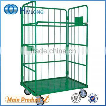 European logistic foldable wire mesh container trolley