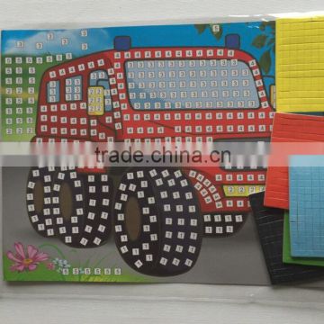 New style puzzle mosaic sticker for cartoon cars