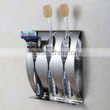 Stainless steel wall toothbrush holder 3 position Self-adhesive tooth brush Organizer box bathroom accessories