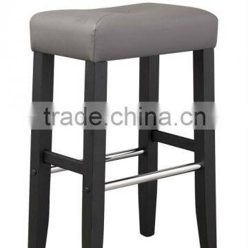 rubber wood legs pu bar stools