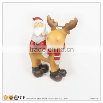 Resin Santa Is Rding A Horse Christmas Promotional Gift