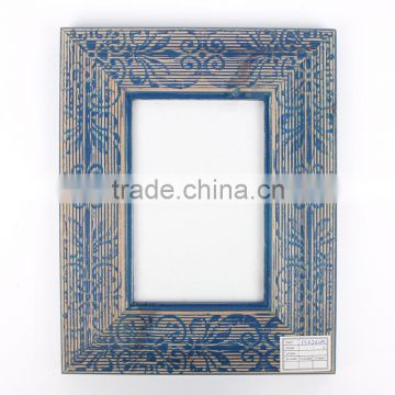 New Design Flower Printed shabby wood picture frame for home decor